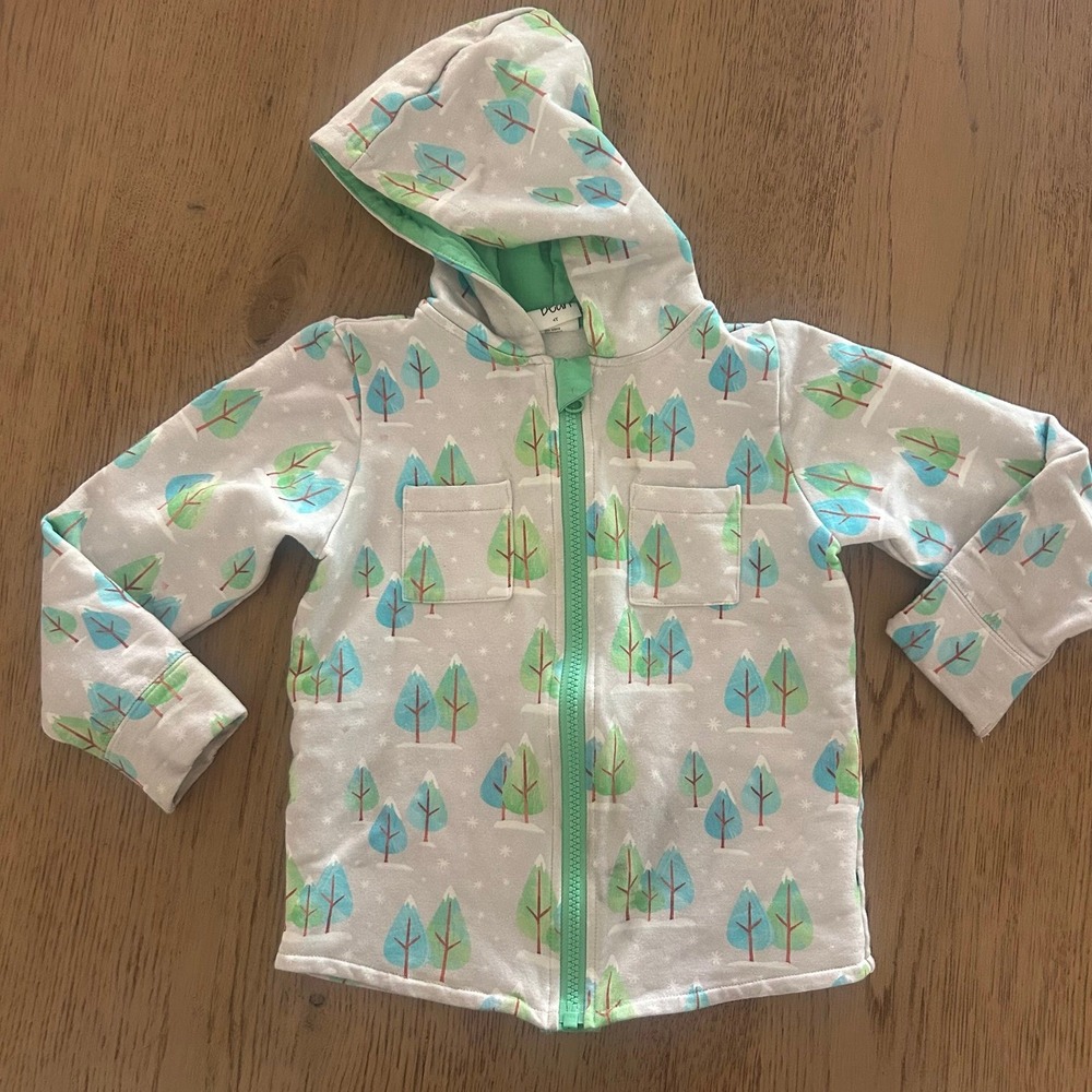 Birdie Bean Toddler Zip Jacket Winter Snowy Trees 4T